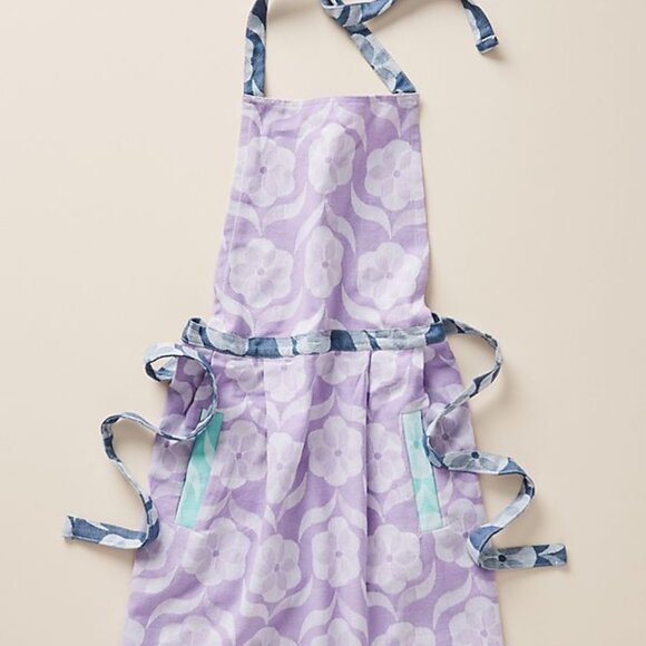 NWT Anthropologie Charlotte Apron Purple Floral with Pockets - Picture 1 of 6